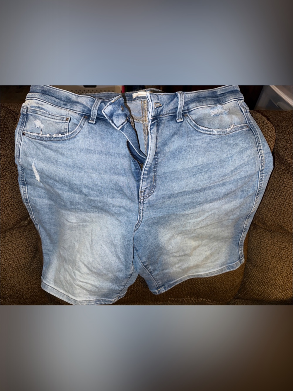 Maurices Light Wash Boyfriend Denim Shorts